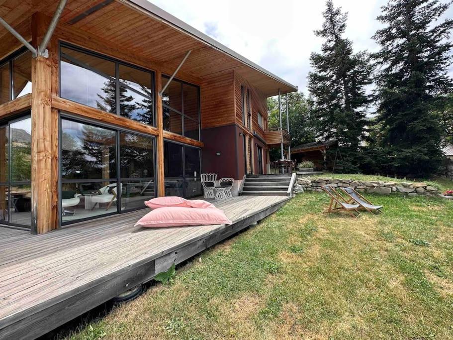 Chalet D'Architecte Avec Vue Panoramique Allos Exterior photo