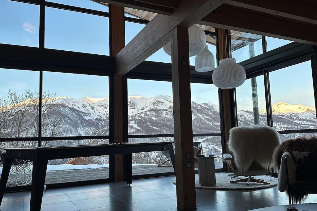 Chalet D'Architecte Avec Vue Panoramique Allos Exterior photo
