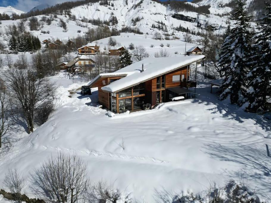 Chalet D'Architecte Avec Vue Panoramique Allos Exterior photo